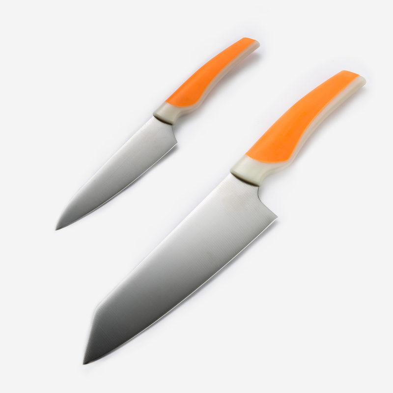 日本TOJIRO（藤次郎）钼钒钢水果刀三德刀 厨刀礼盒FC-915橙色