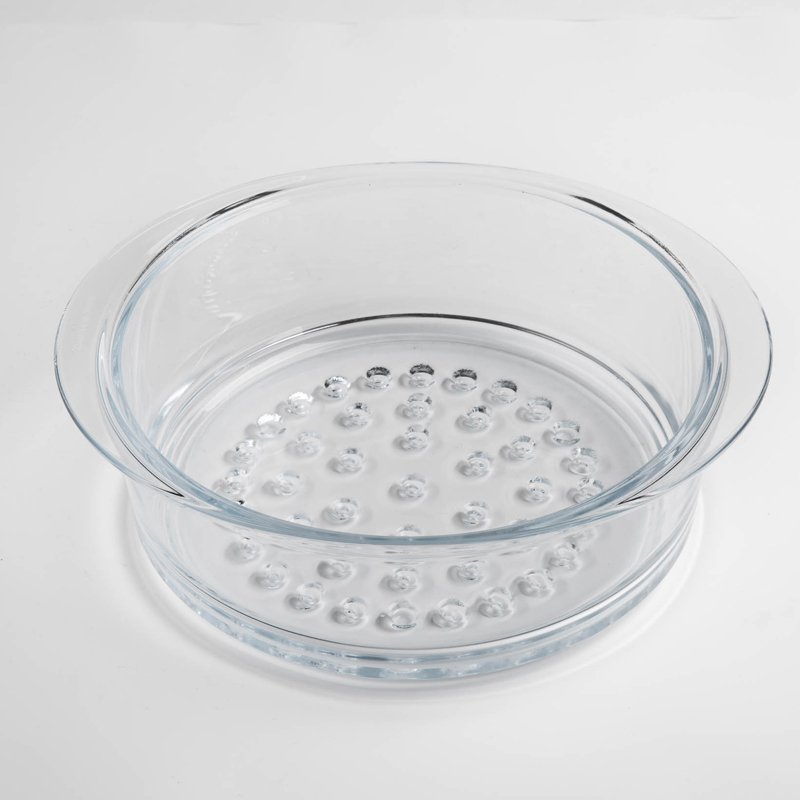 意大利原产Pentolpress耐热玻璃双耳蒸屉 蒸笼蒸格24cm透明