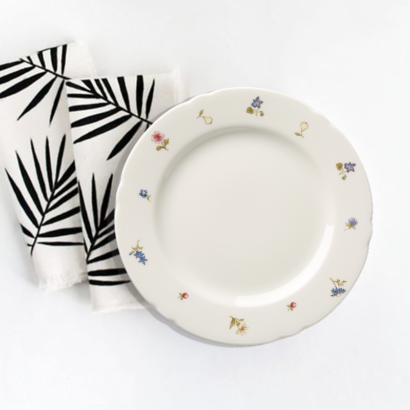 德国Seltmann Weiden面包盘陶瓷盘 彩色小花系列20cm白色