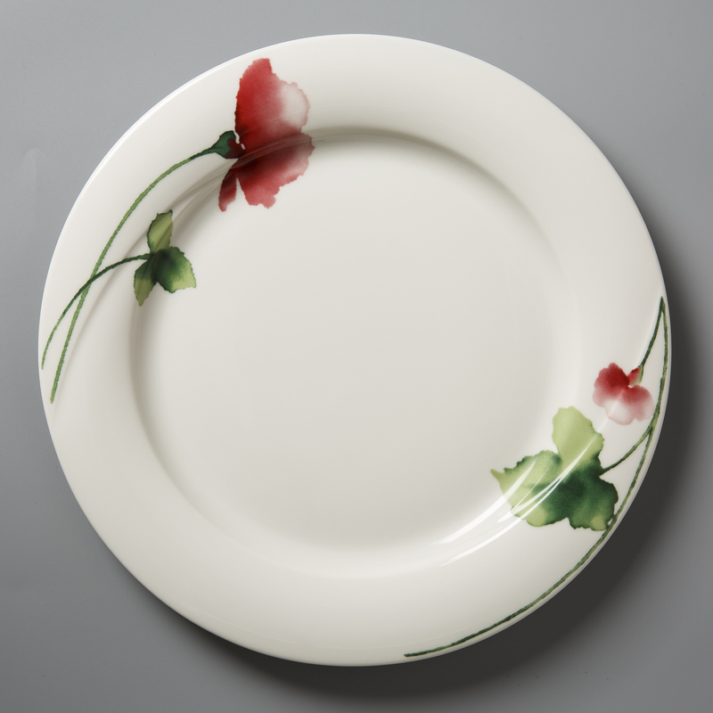 德国Seltmann Weiden陶瓷汤盘汤碗  绿叶红花系列26cm