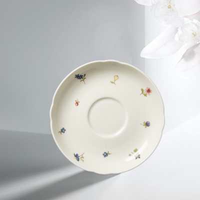 德国原产Seltmann Weiden陶瓷茶杯垫盘  彩色小花14.5cm盘子