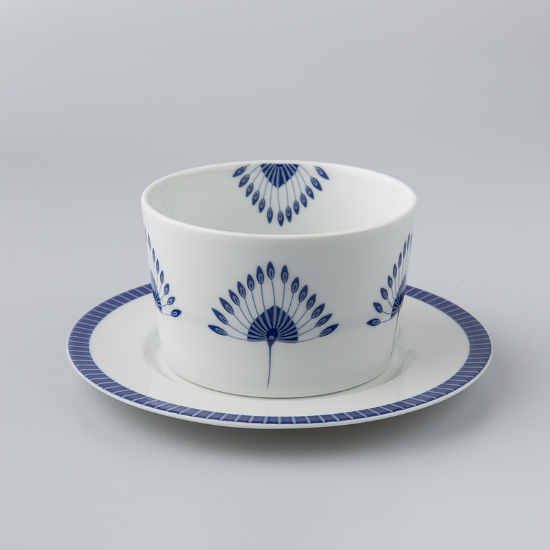 德国原产Seltmann Weiden陶瓷汤盅 蓝色律动系列60ml