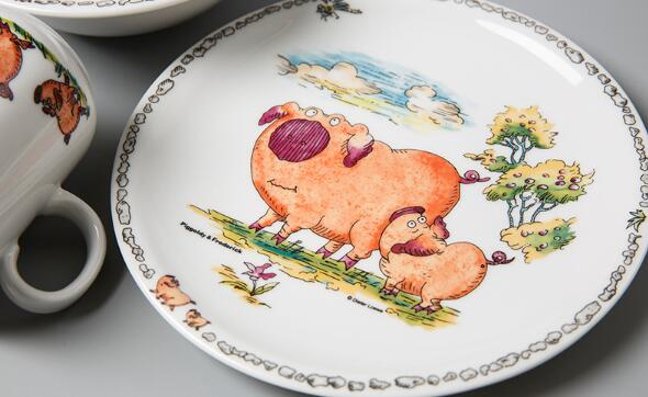 硬质瓷宝宝餐具可爱的萌小猪系列