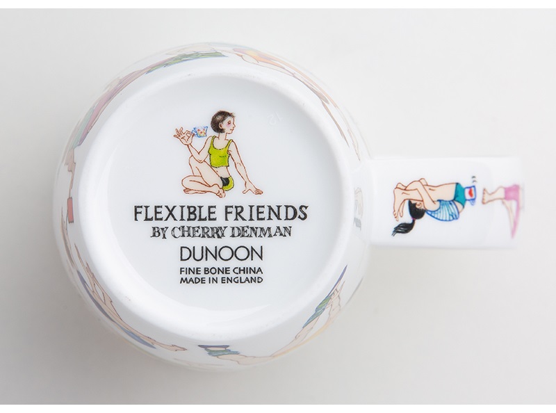 英国丹侬Dunoon骨瓷水杯马克杯茶杯趣味瑜伽杯底
