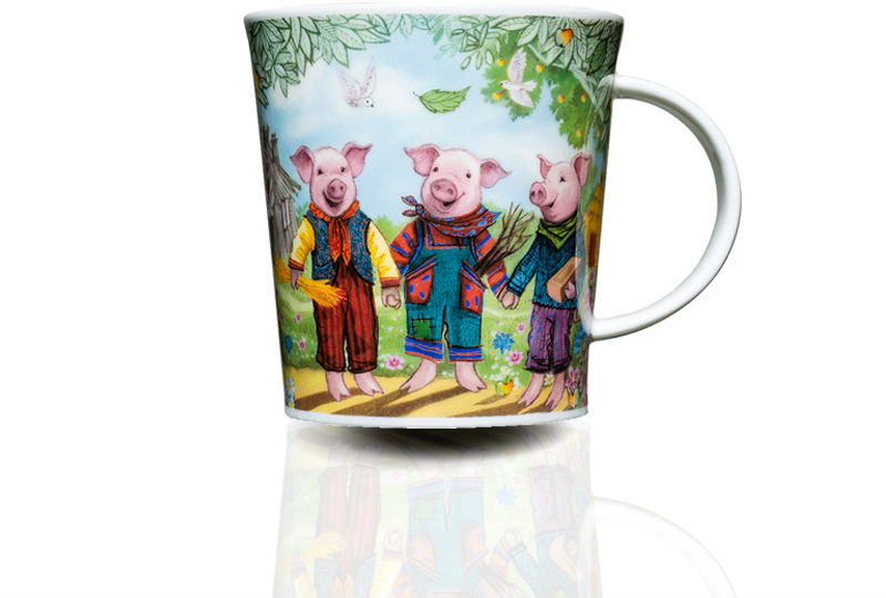 英国丹侬Dunoon骨瓷水杯马克杯茶杯三只小猪水杯