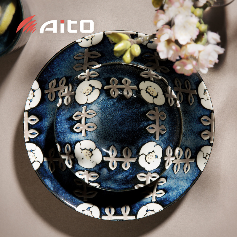 AITO美浓烧陶瓷碗碟套装 【Nordic-Flower四季餐桌系列】晚晴